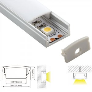 A002 Series 17x8mm LED Strip Channel - Super Slim 8mm Recessed Aluminum LED Profile without Flange